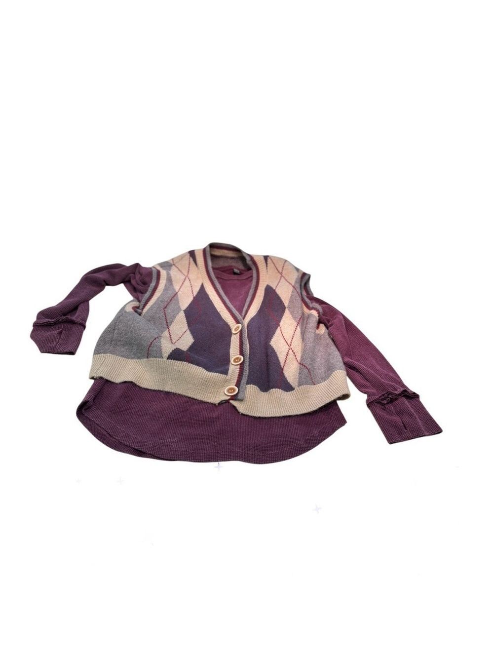 SHEIN Argyle Knit Vest Great for Layering - Picture 5 of 7